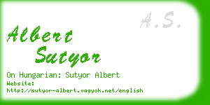 albert sutyor business card